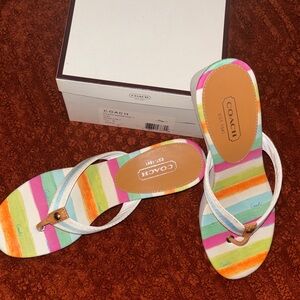 Coach Women's Colorful Striped Sandals